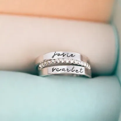 Custom 3 Pcs Name Ring Set