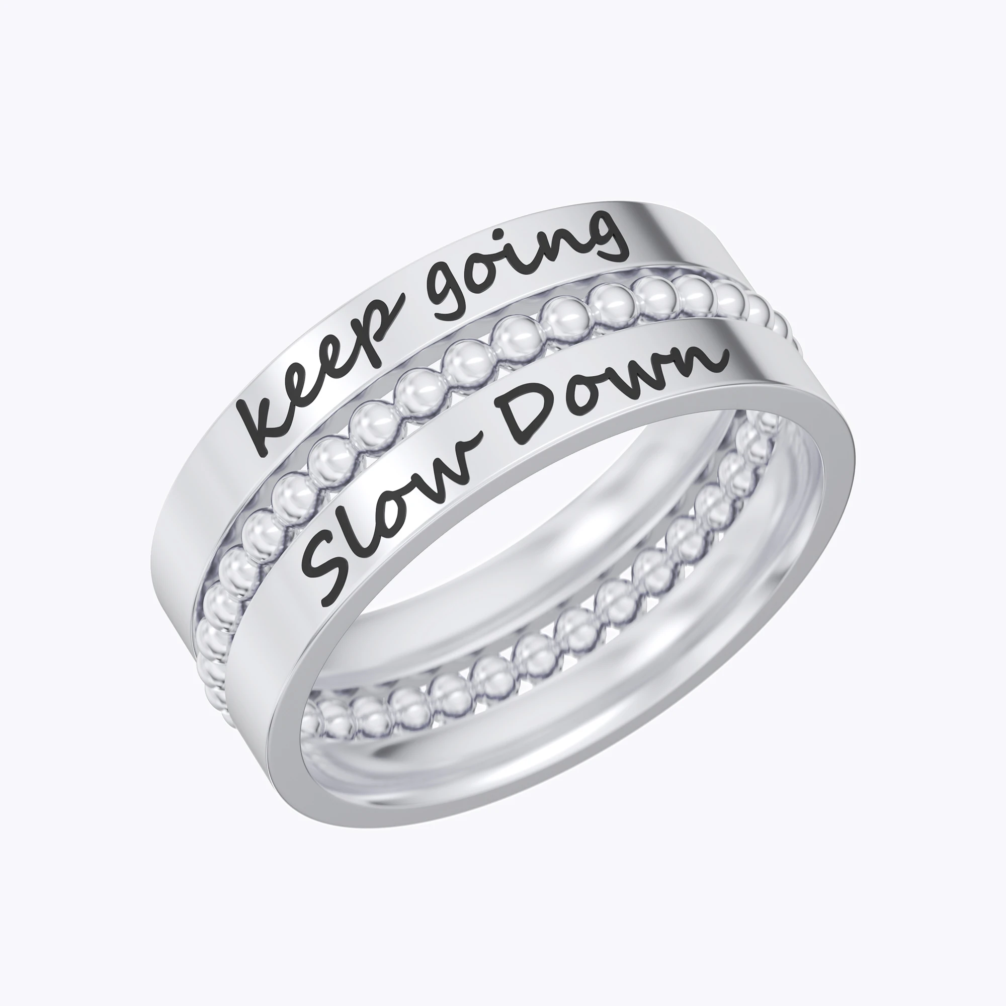 Custom 3 Pcs Name Ring Set