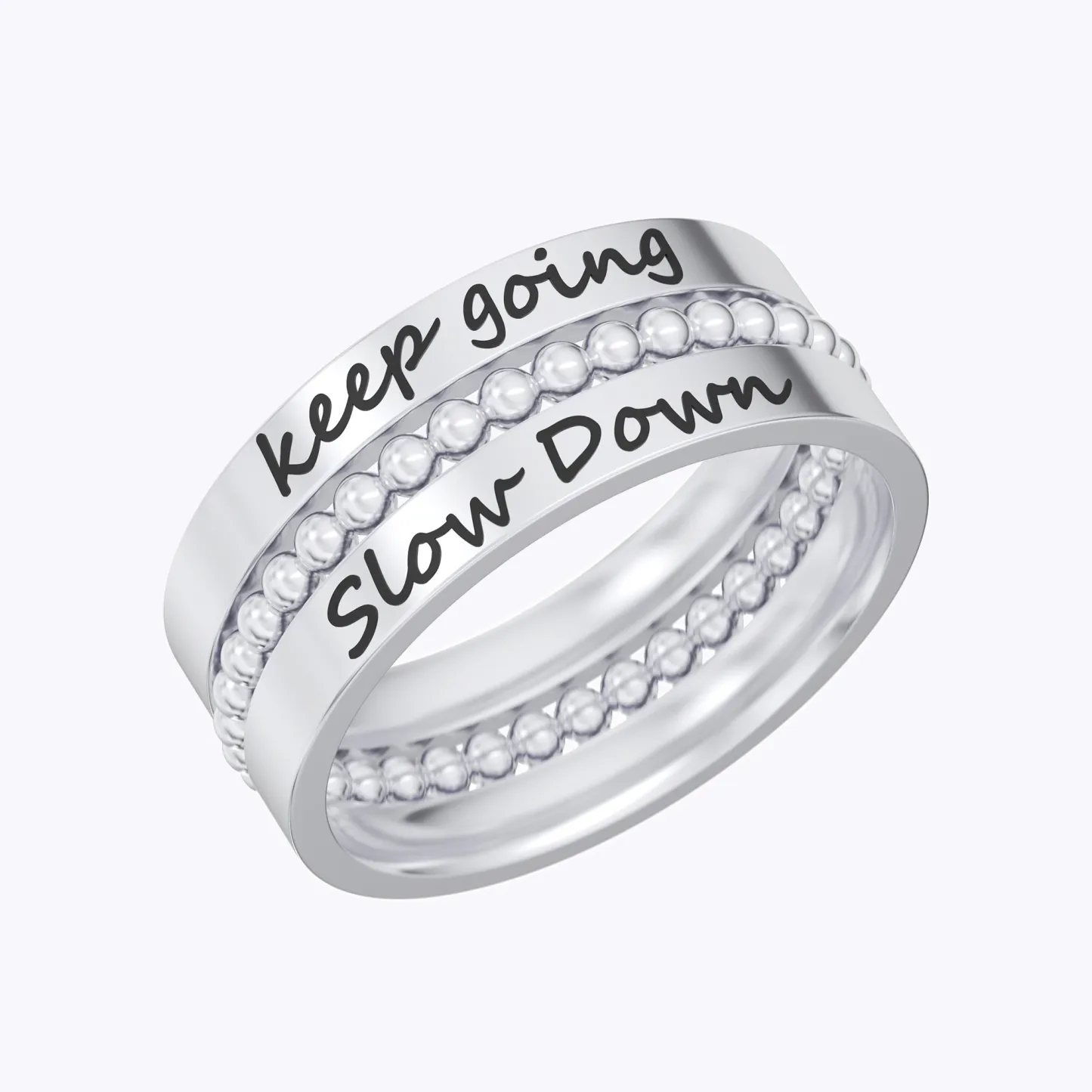Custom 3 Pcs Name Ring Set