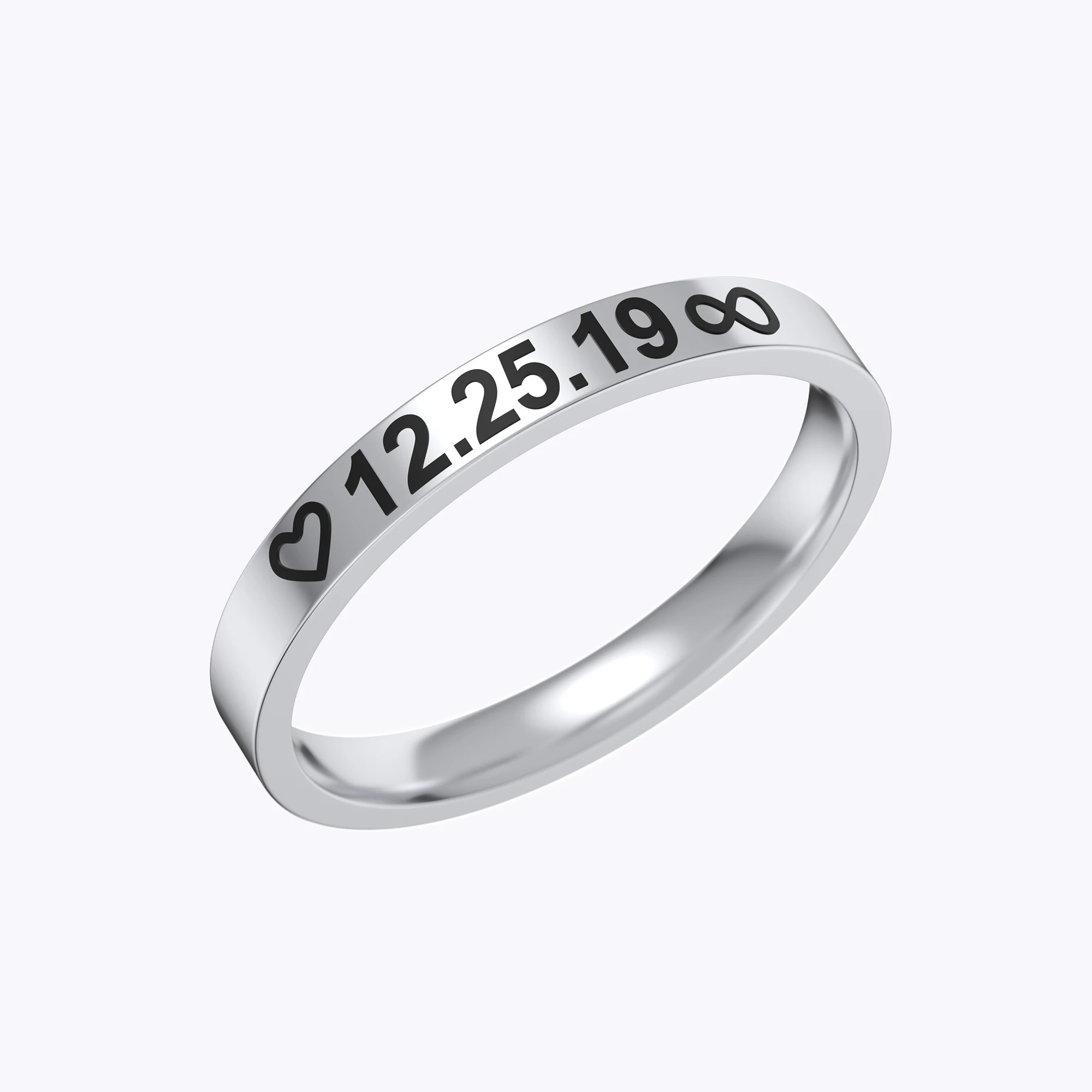 Personalized Stackable Triple-Color Ring Set