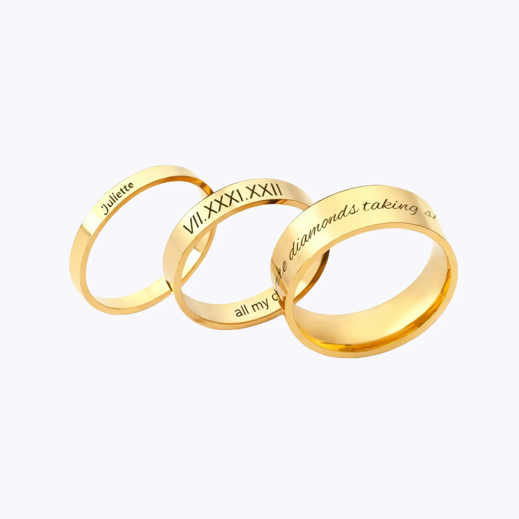 Custom Engraving Minimalist Stacking Ring