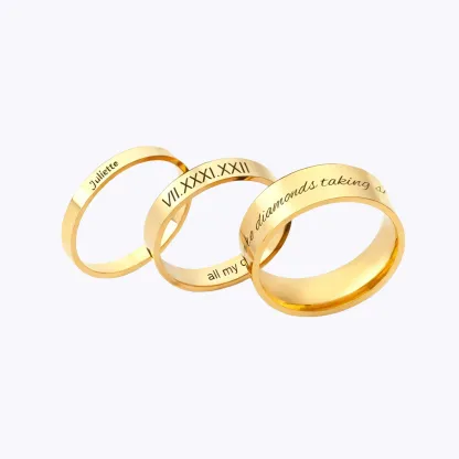 Custom Engraving Minimalist Stacking Ring