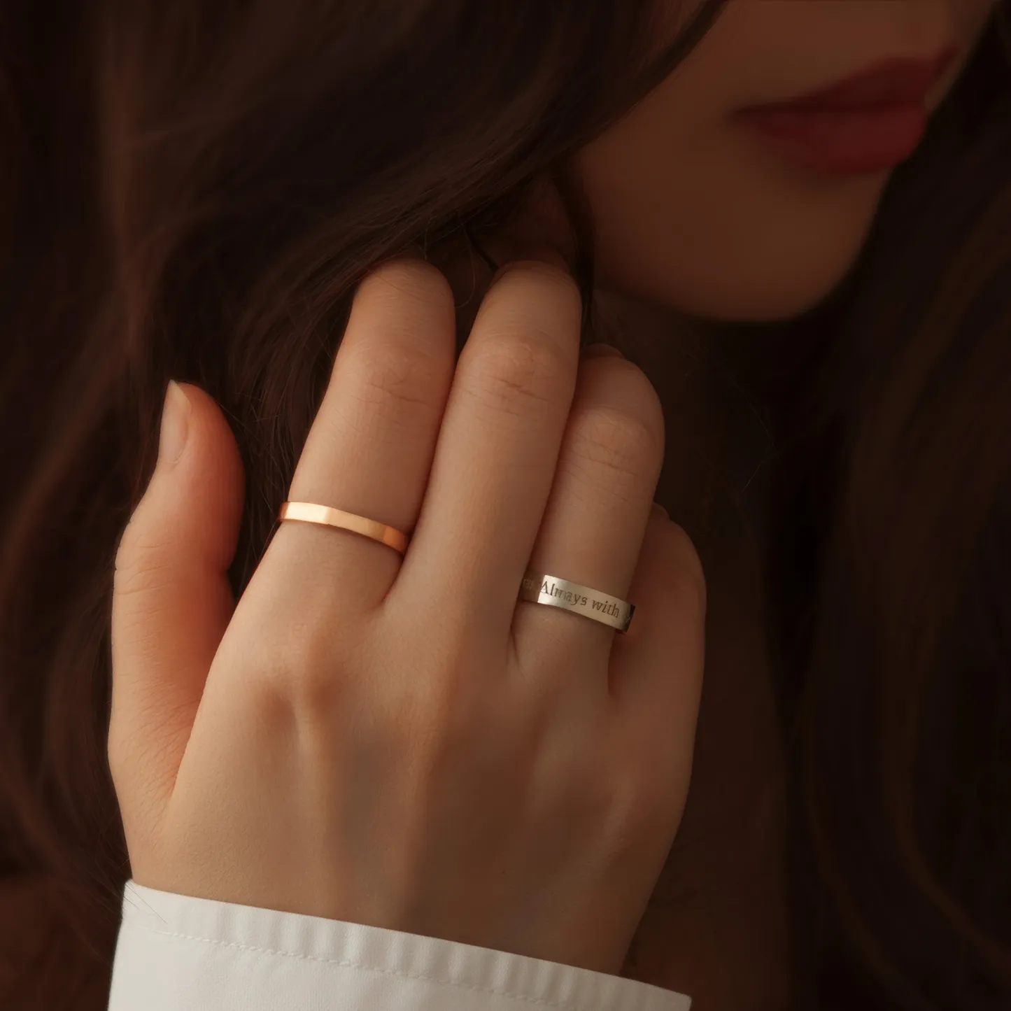 Custom Engraving Minimalist Stacking Ring