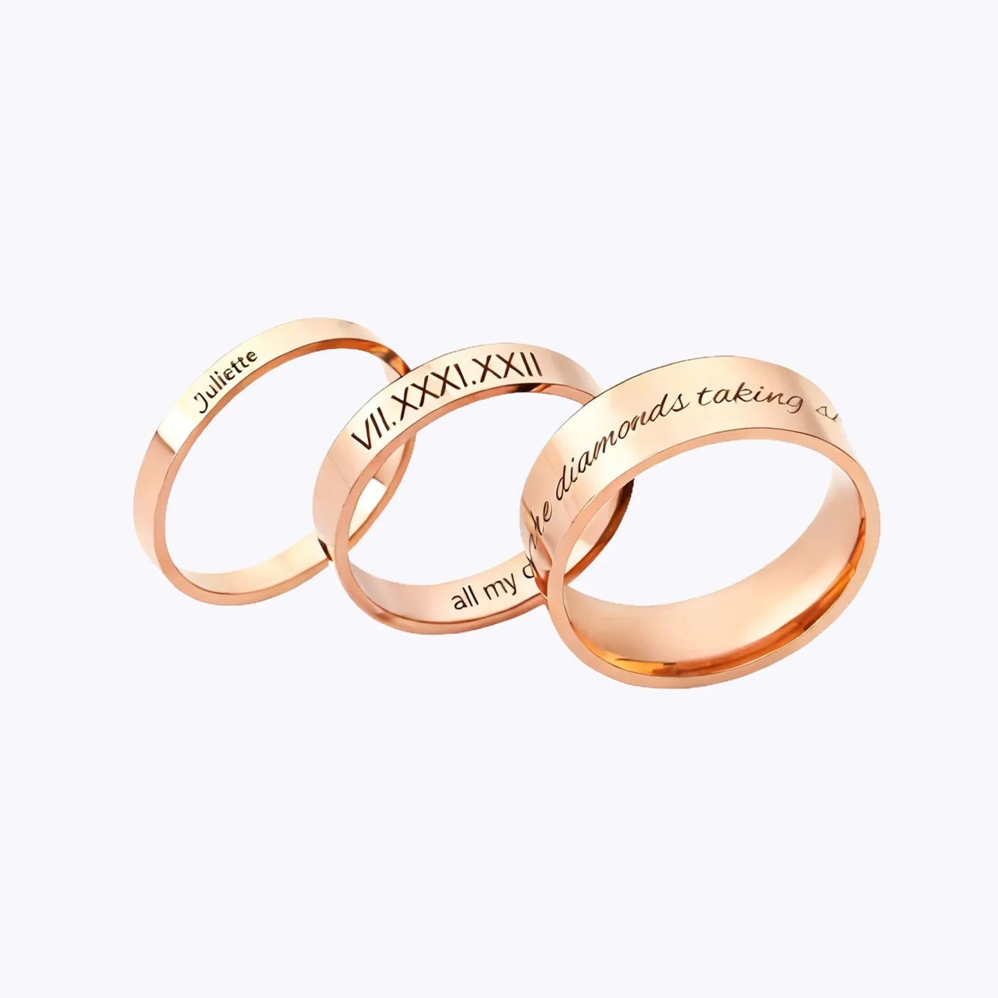 Custom Engraving Minimalist Stacking Ring