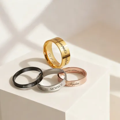 Custom Engraving Minimalist Stacking Ring