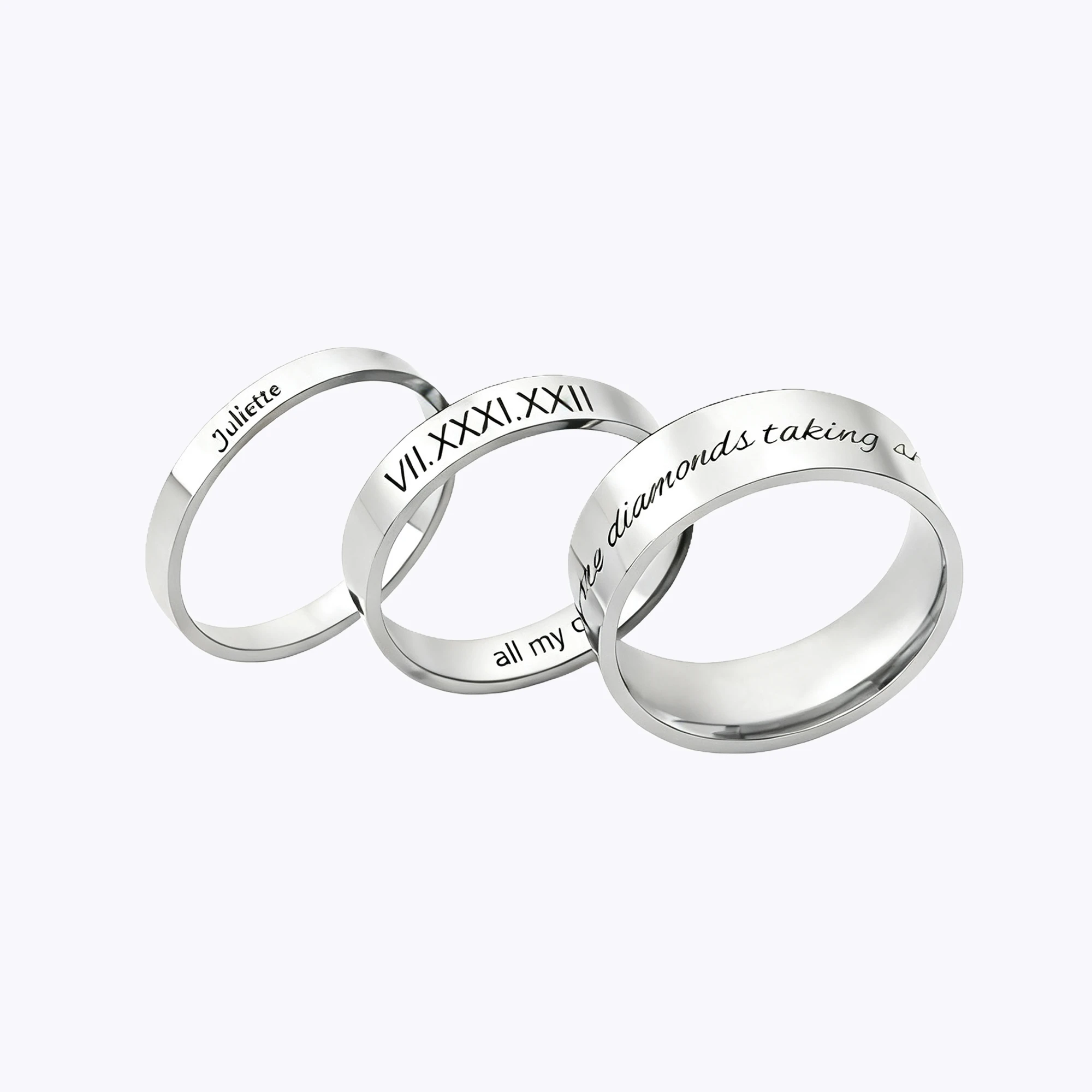 Custom Engraving Minimalist Stacking Ring