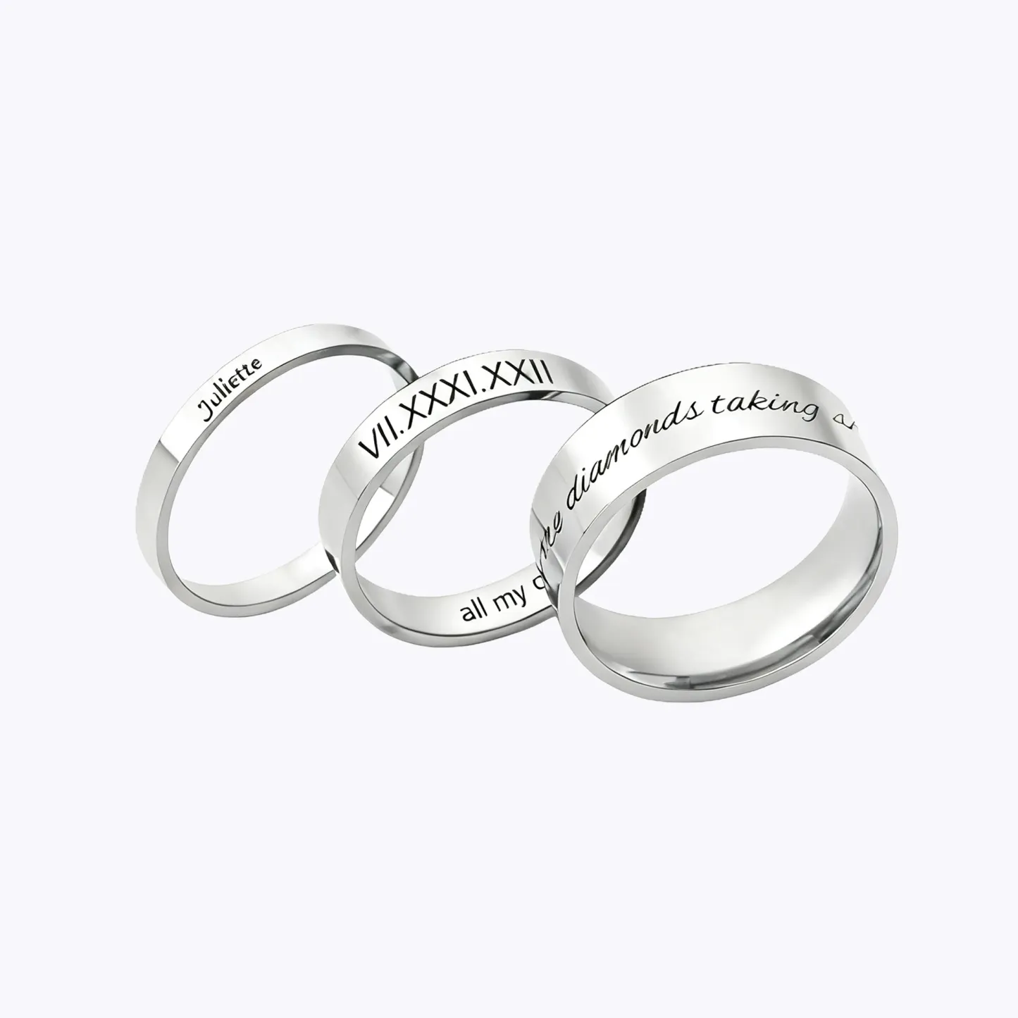 Custom Engraving Minimalist Stacking Ring