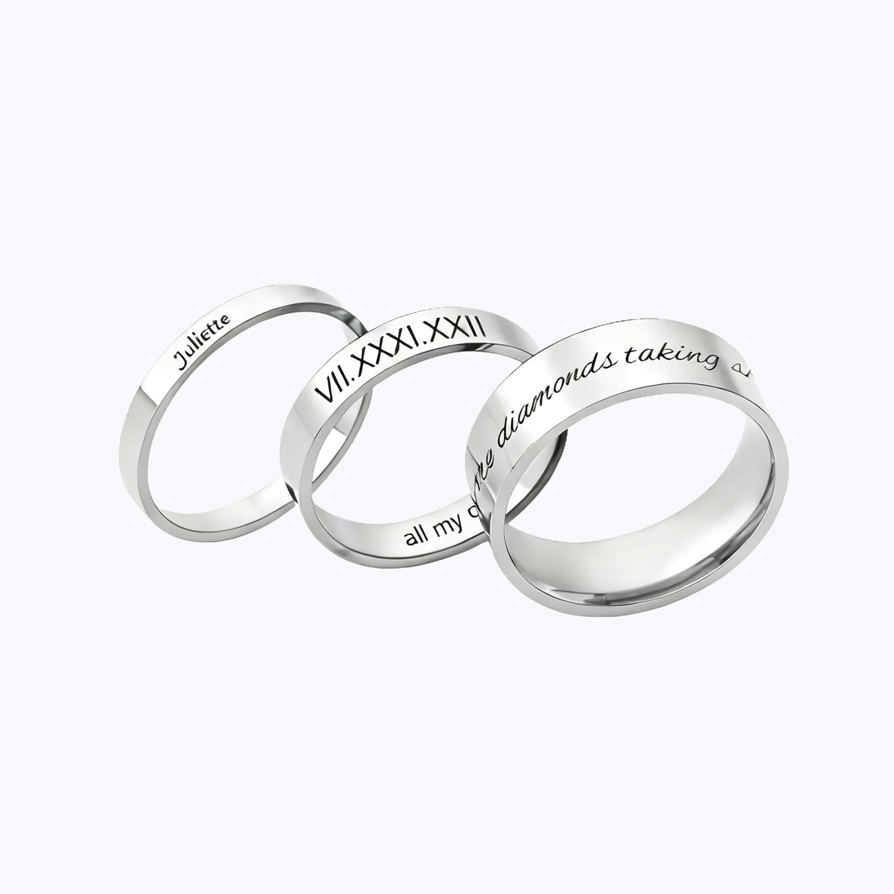 Custom Engraving Minimalist Stacking Ring