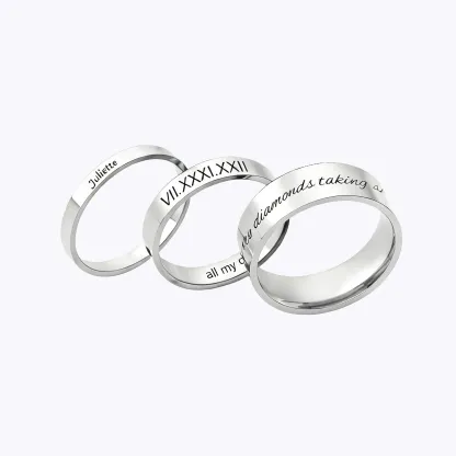 Custom Engraving Minimalist Stacking Ring