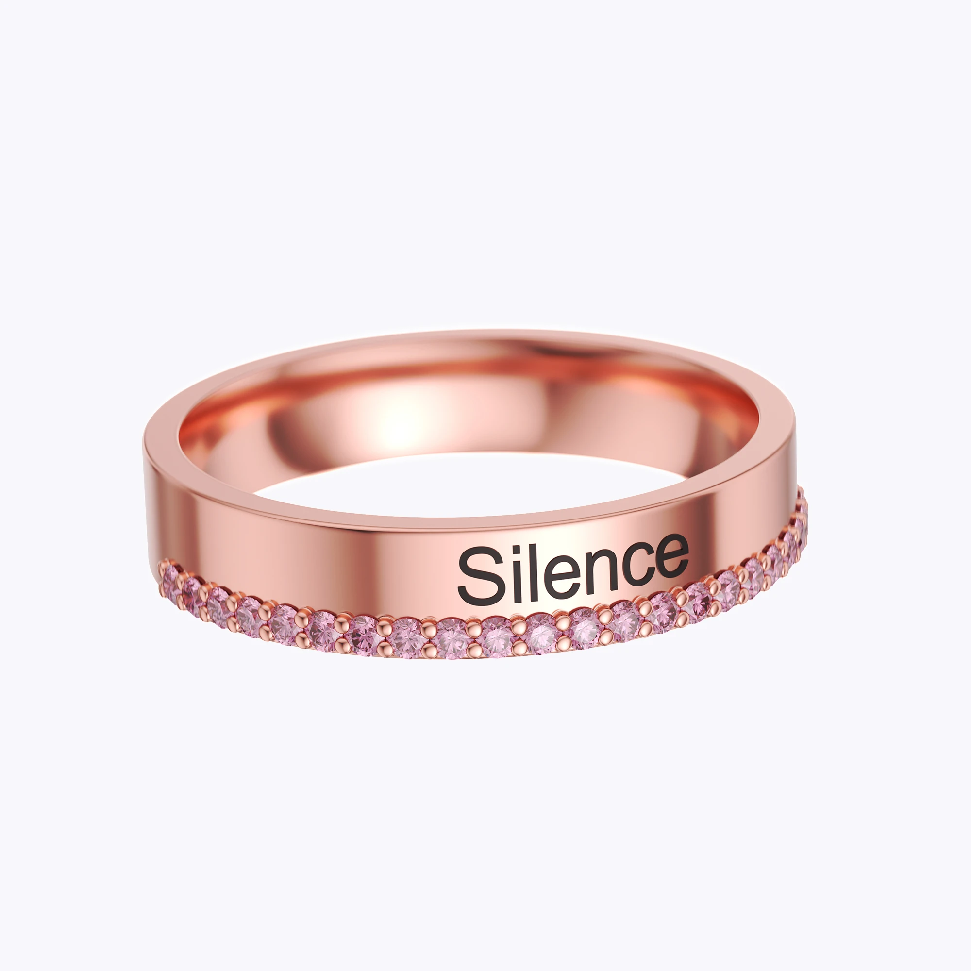 Custom Name Ring with Pavé Accents