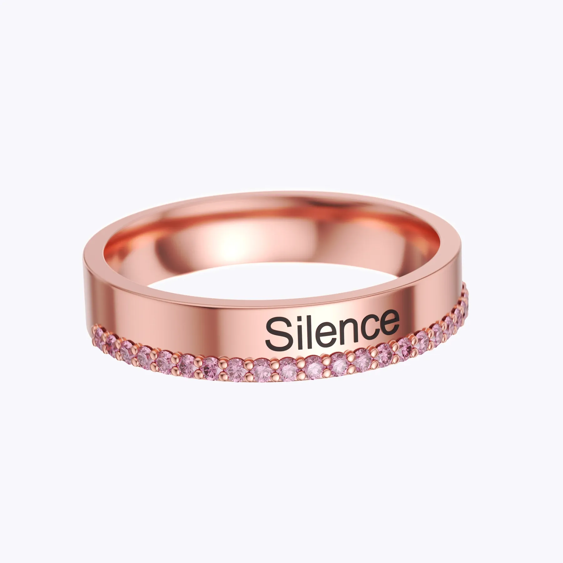 Custom Name Ring with Pavé Accents