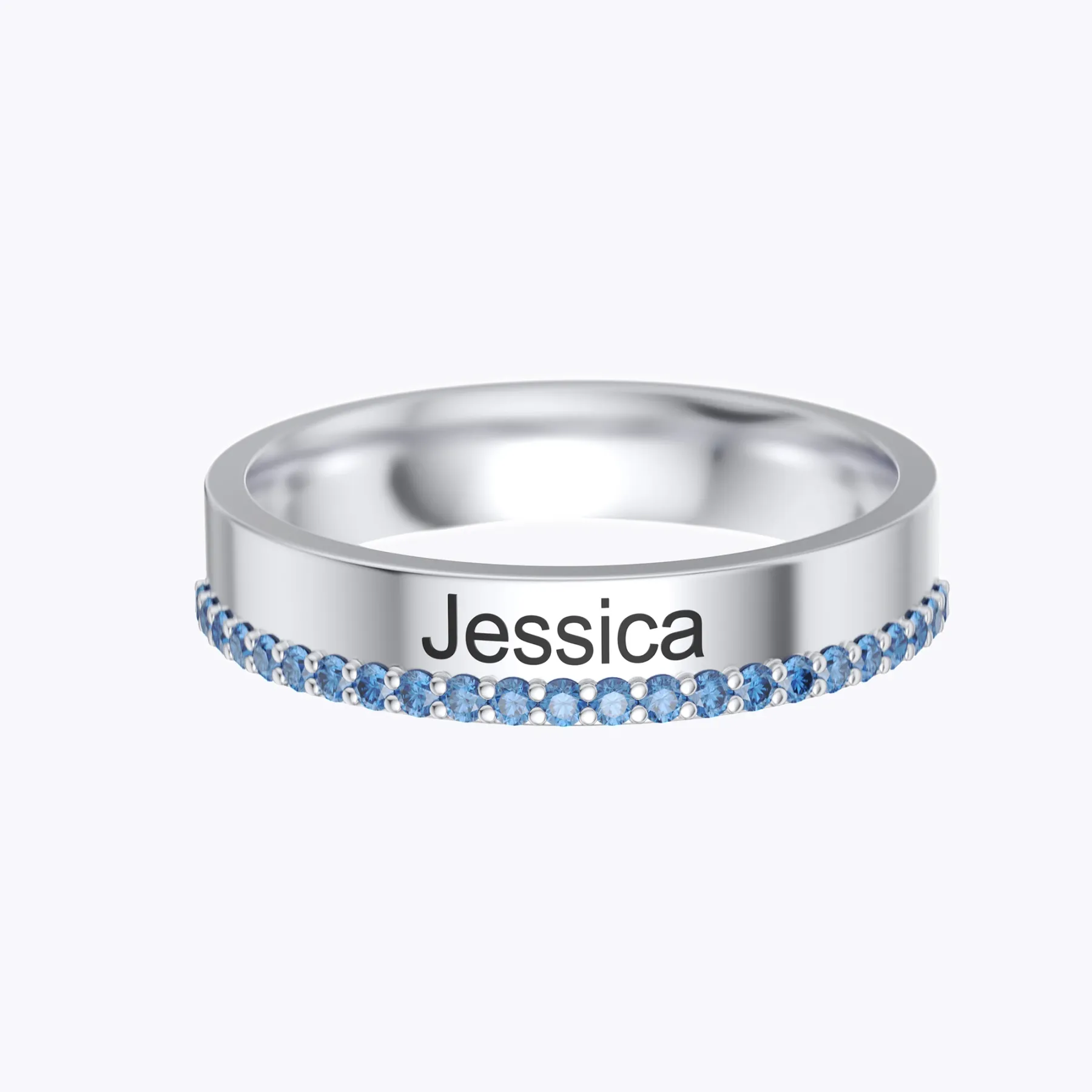 Custom Name Ring with Pavé Accents