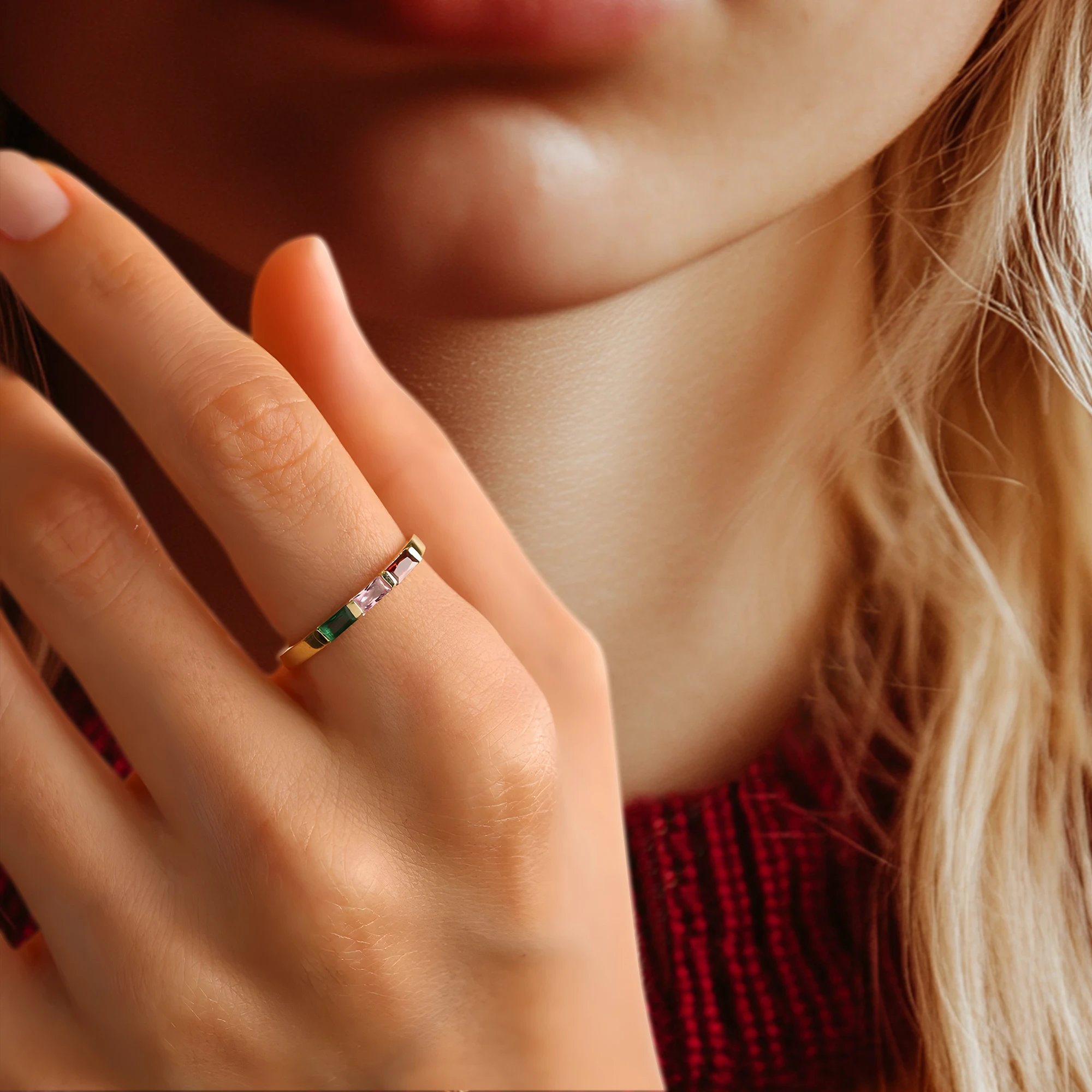 Personalized 1-8 Baguette Birthstone Ring