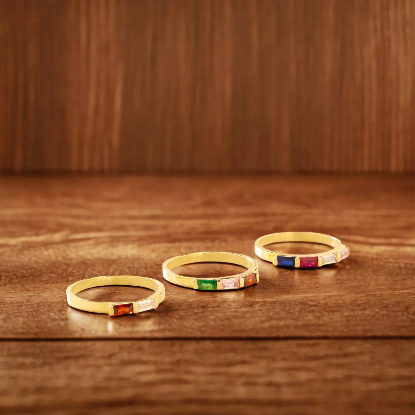 Personalized 1-8 Baguette Birthstone Ring