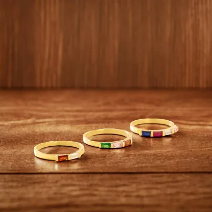 Personalized 1-8 Baguette Birthstone Ring