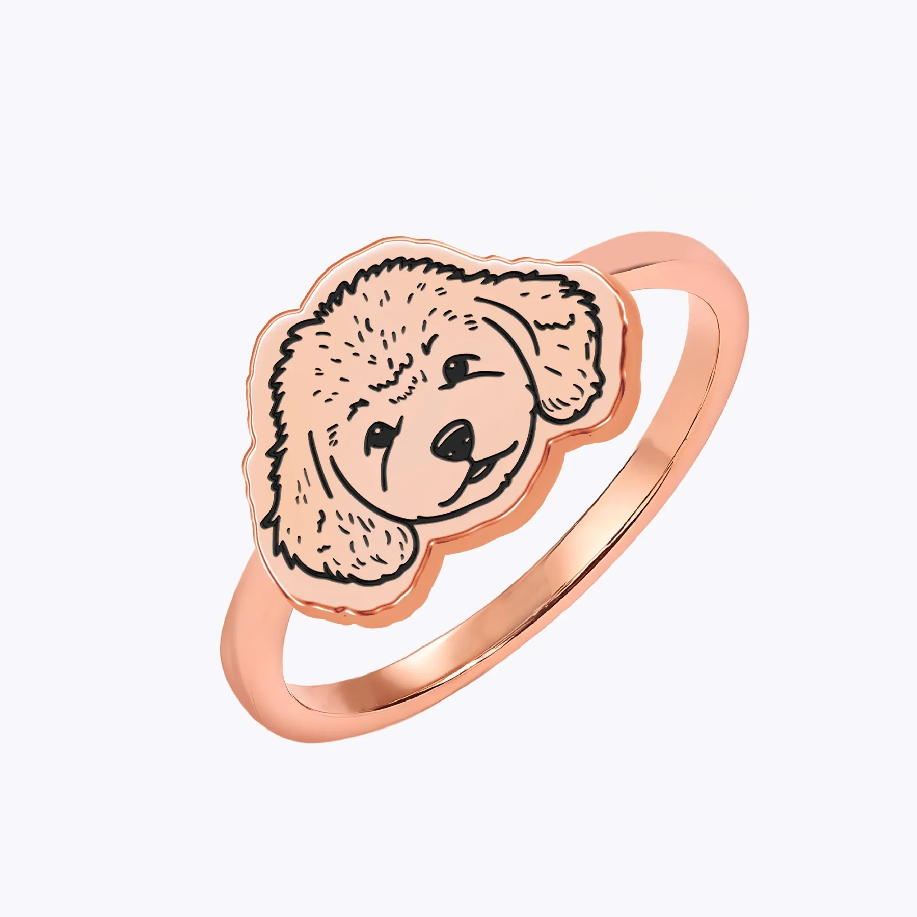 Custom Engraved Cat Dog Face Photo Ring