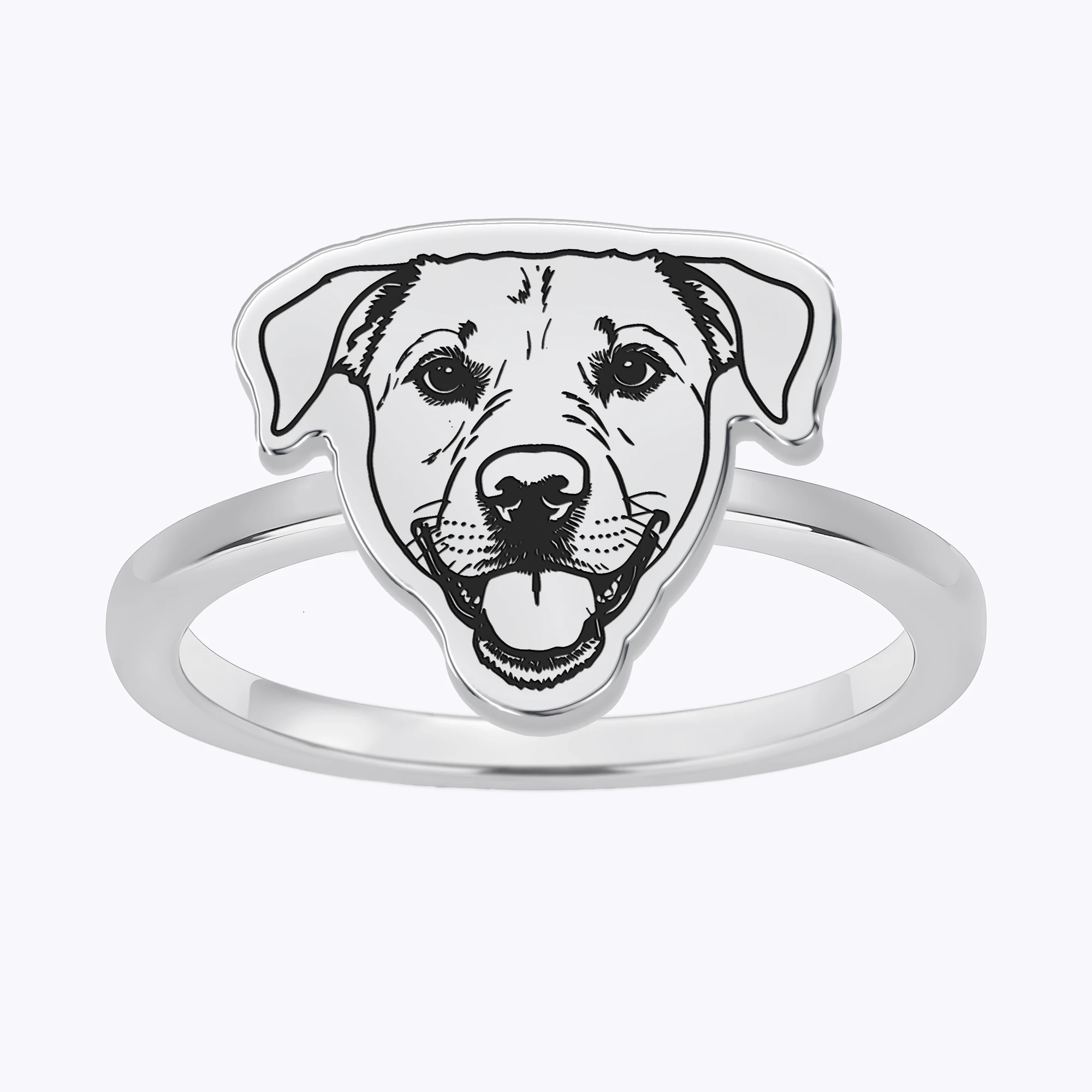 Custom Engraved Cat Dog Face Photo Ring