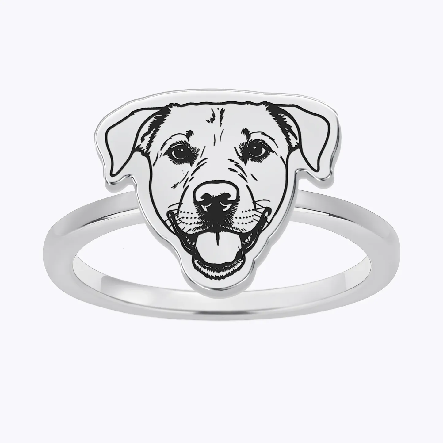 Custom Engraved Cat Dog Face Photo Ring