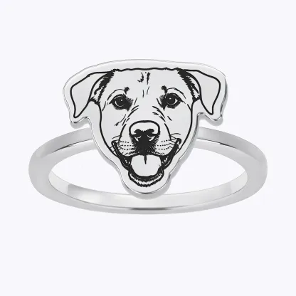 Custom Engraved Cat Dog Face Photo Ring