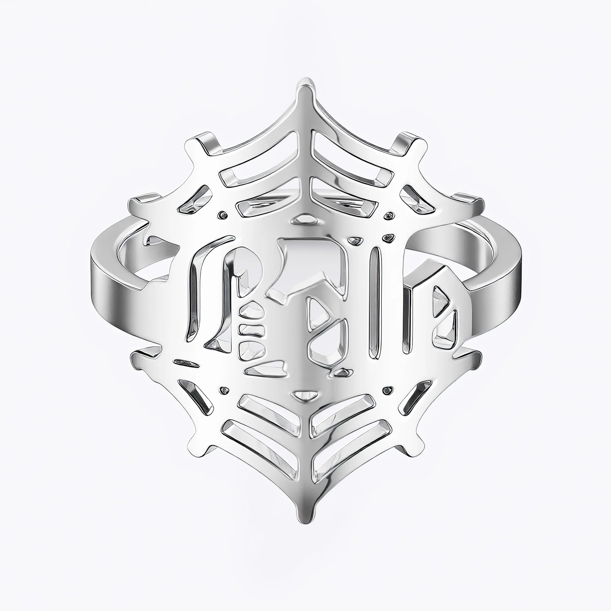 Personalized Halloween Spider Gothic Name Necklace and Cobweb Name Ring Set