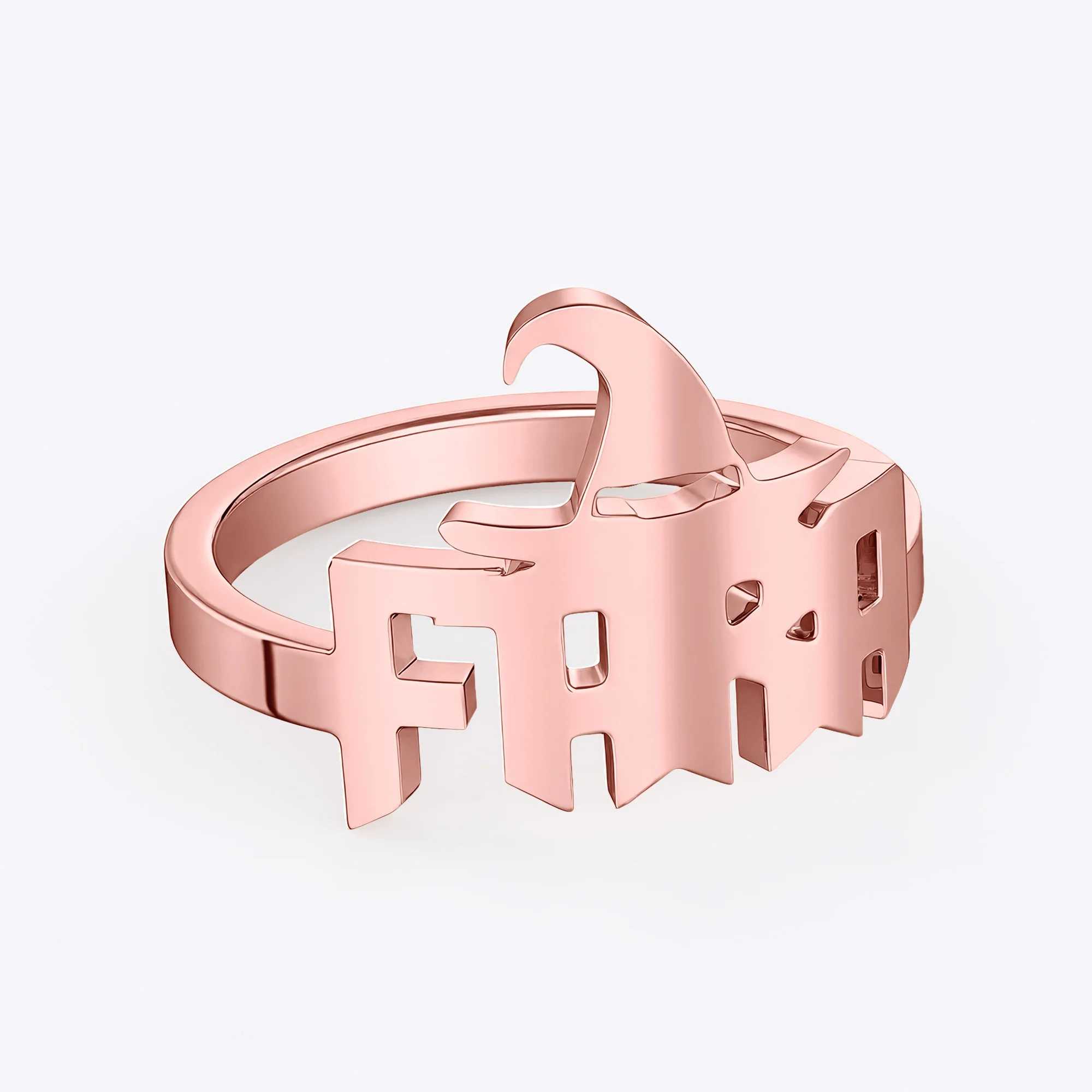 Personalized Halloween Witch Hat Gothic Name Ring