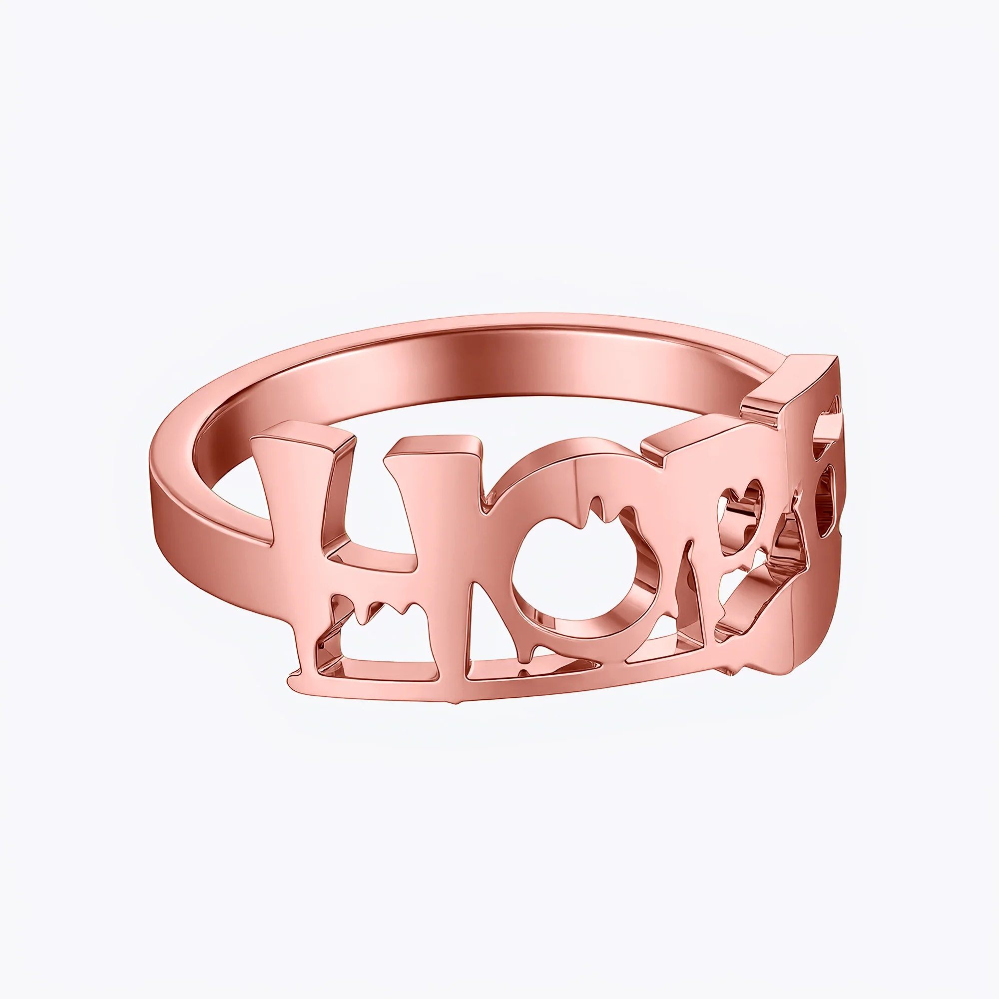 Personalized Halloween Broomstick Gothic Name Ring