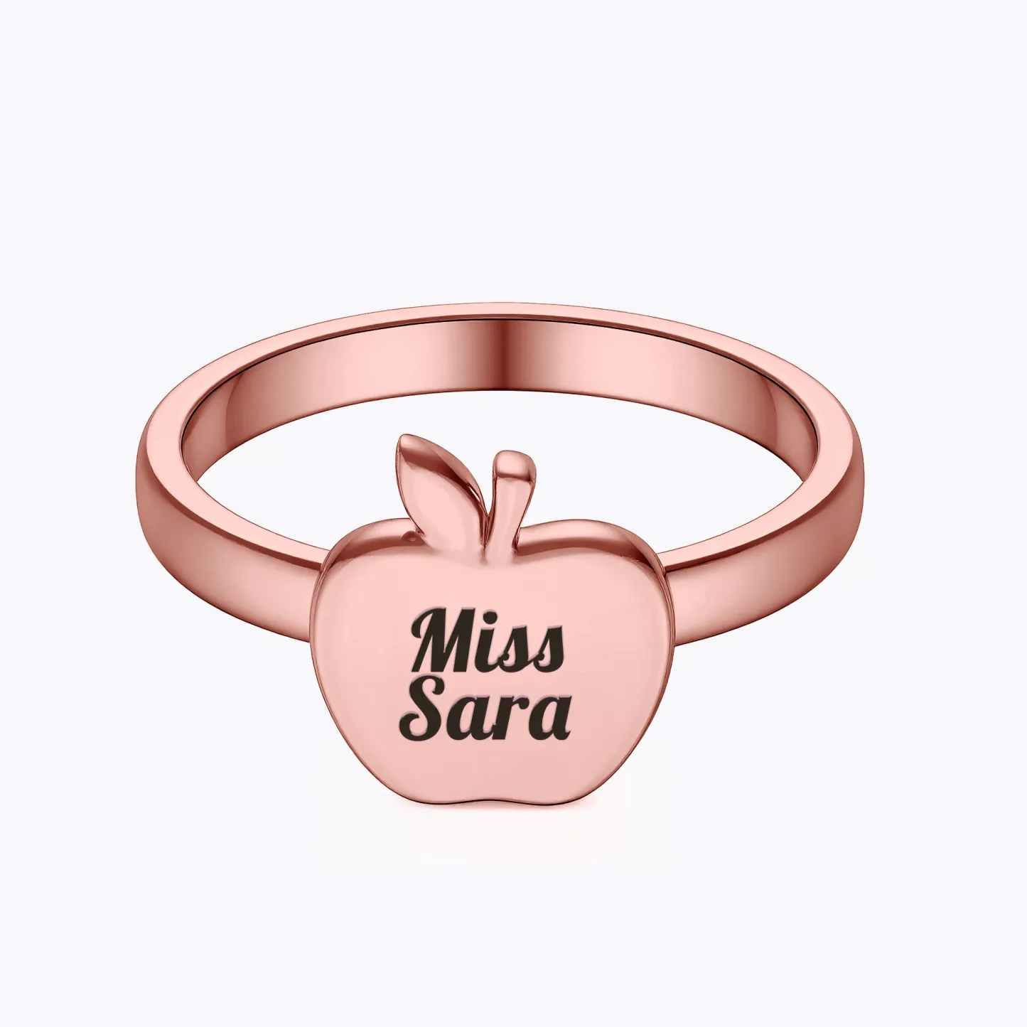 Personalized Apple Shape Ring for Teachers