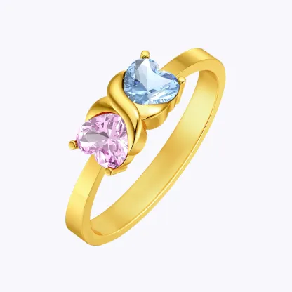 Personalized Infinite Heart Shape Birthstone Ring