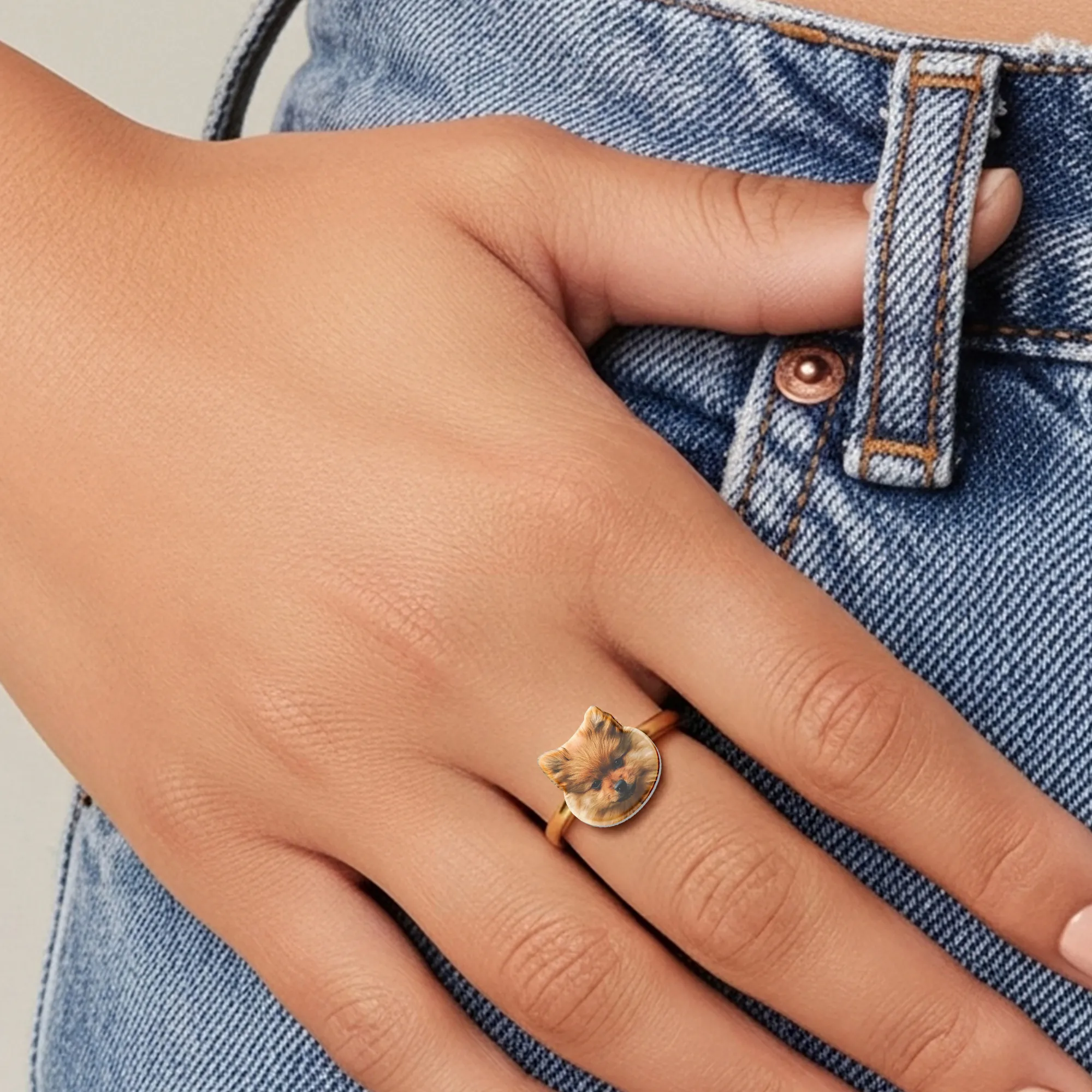 Custom Pet Face Photo Ring