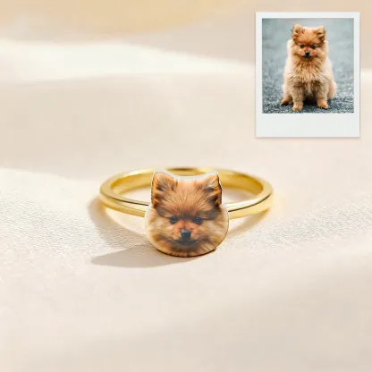 Custom Pet Face Photo Ring