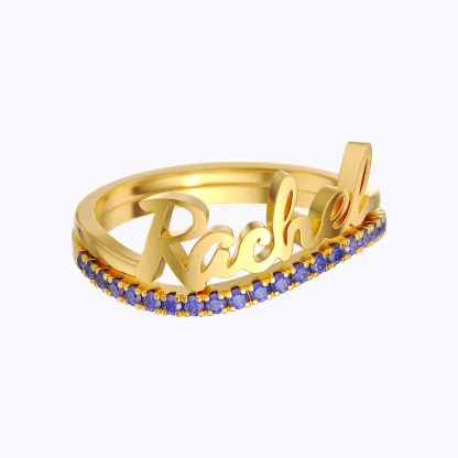 Custom Curved Name Ring