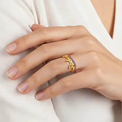 Custom Curved Name Ring