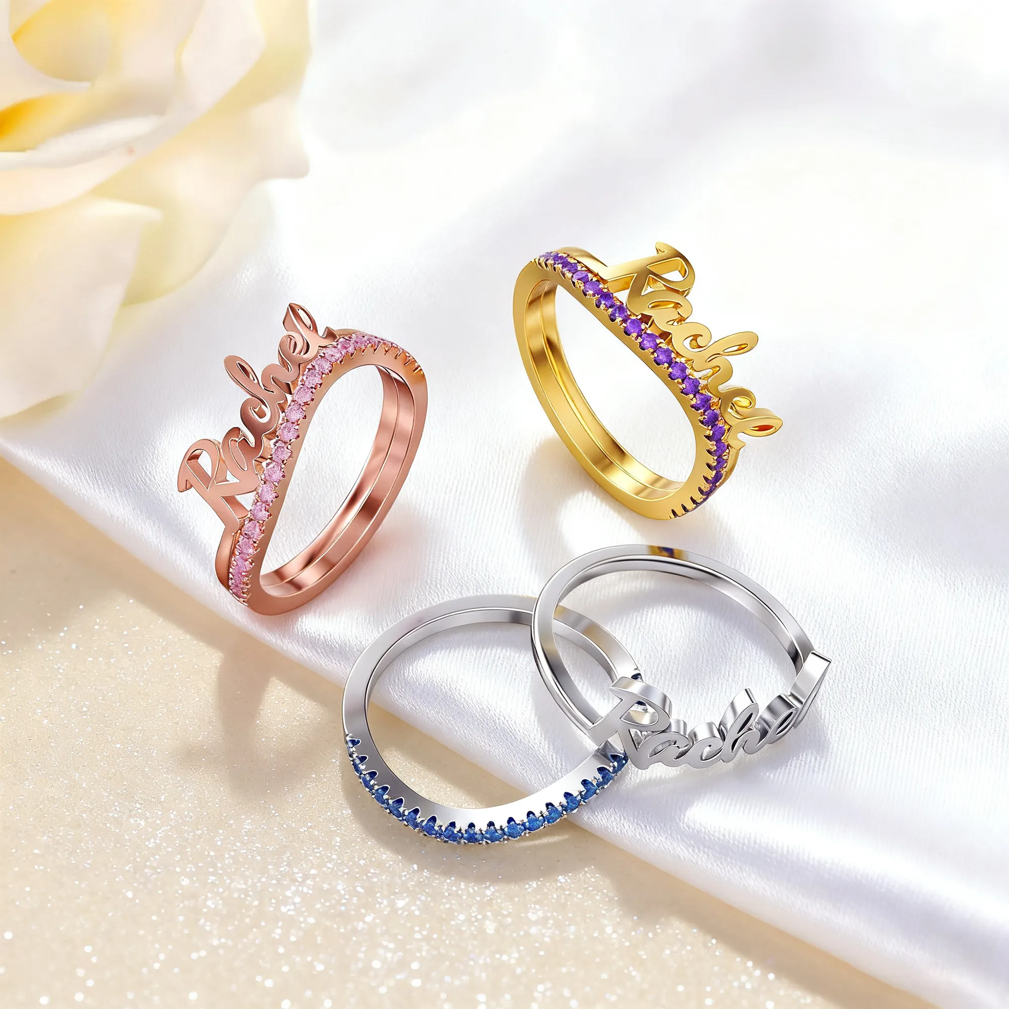 Custom Curved Name Ring