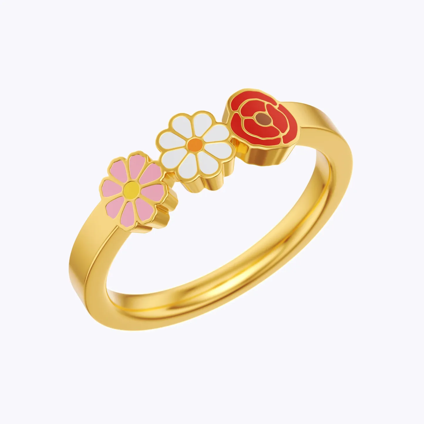Custom 1-8 Colorful Birth Flower Ring