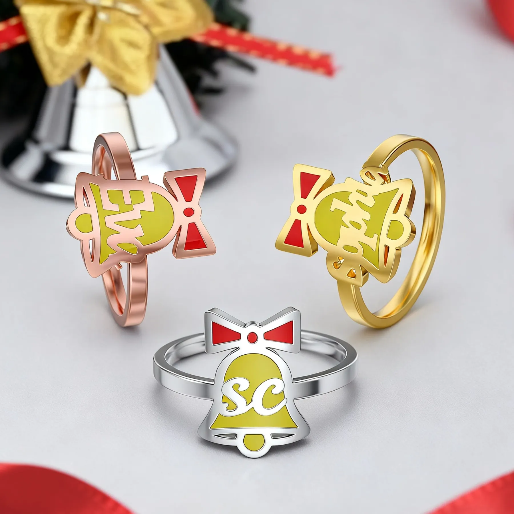 Personalized Name Christmas Bell Ring