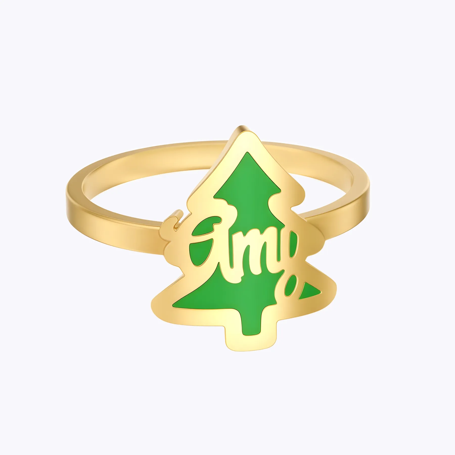 Personalized Name Christmas Tree Ring
