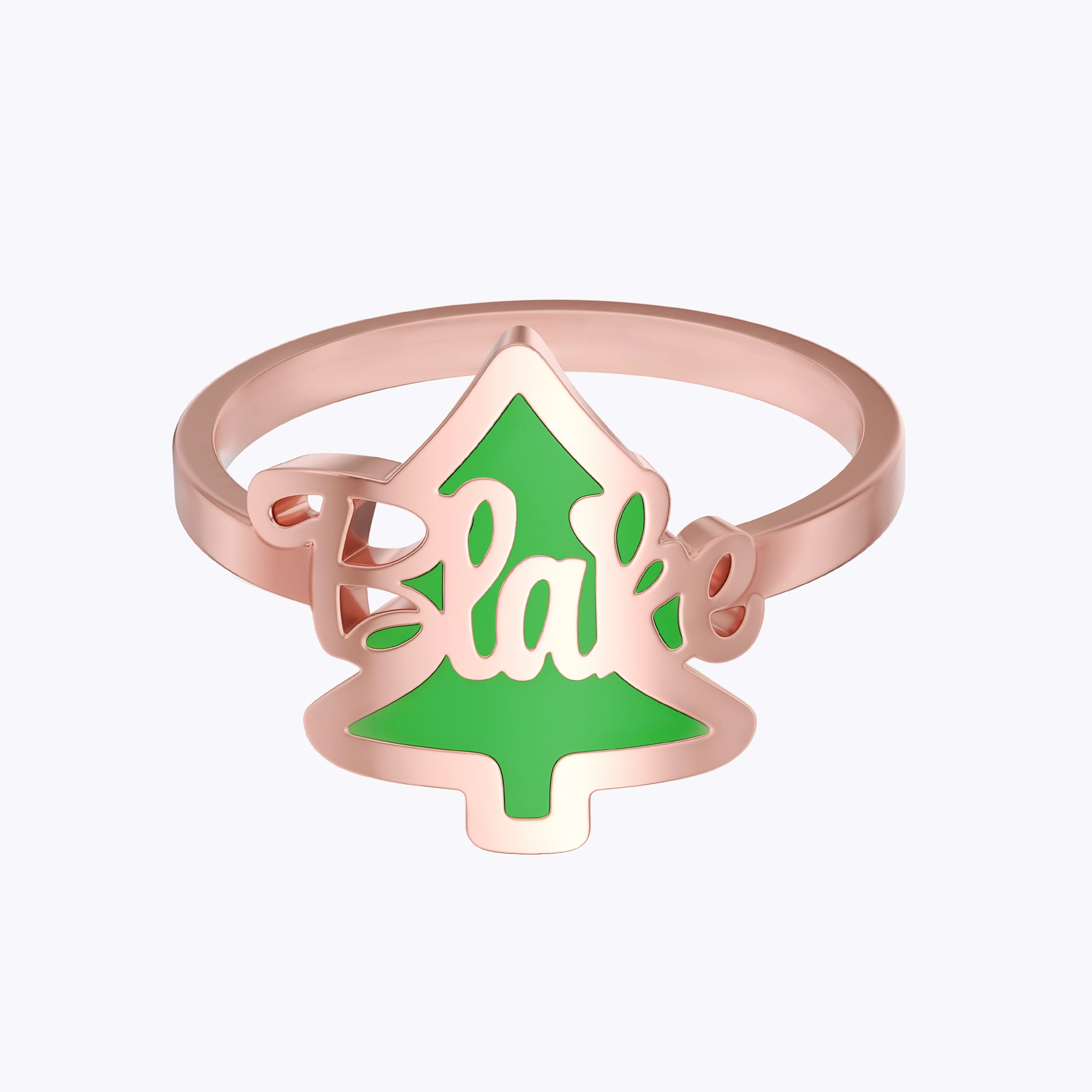 Personalized Name Christmas Tree Ring