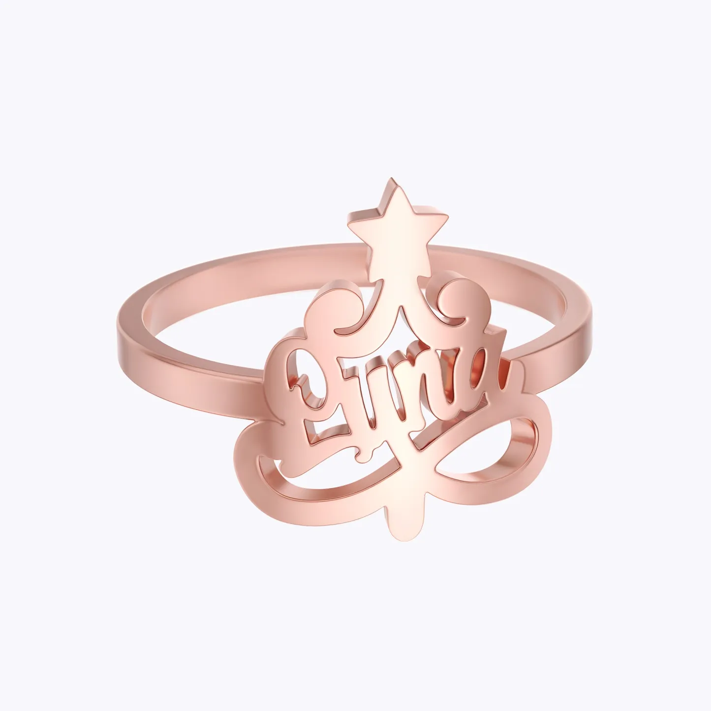 Personalized Christmas Tree Name Ring