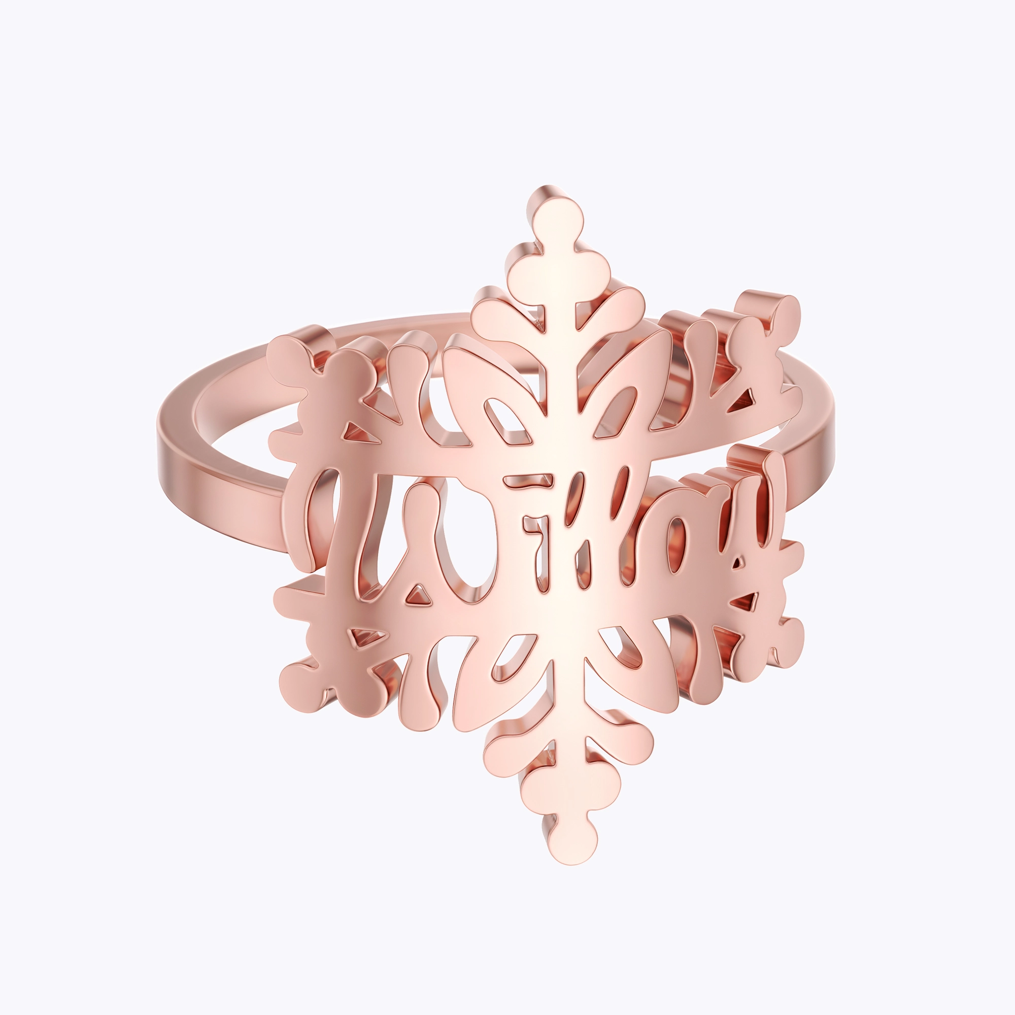 Personalized Snow Snowflake Tree Name Ring
