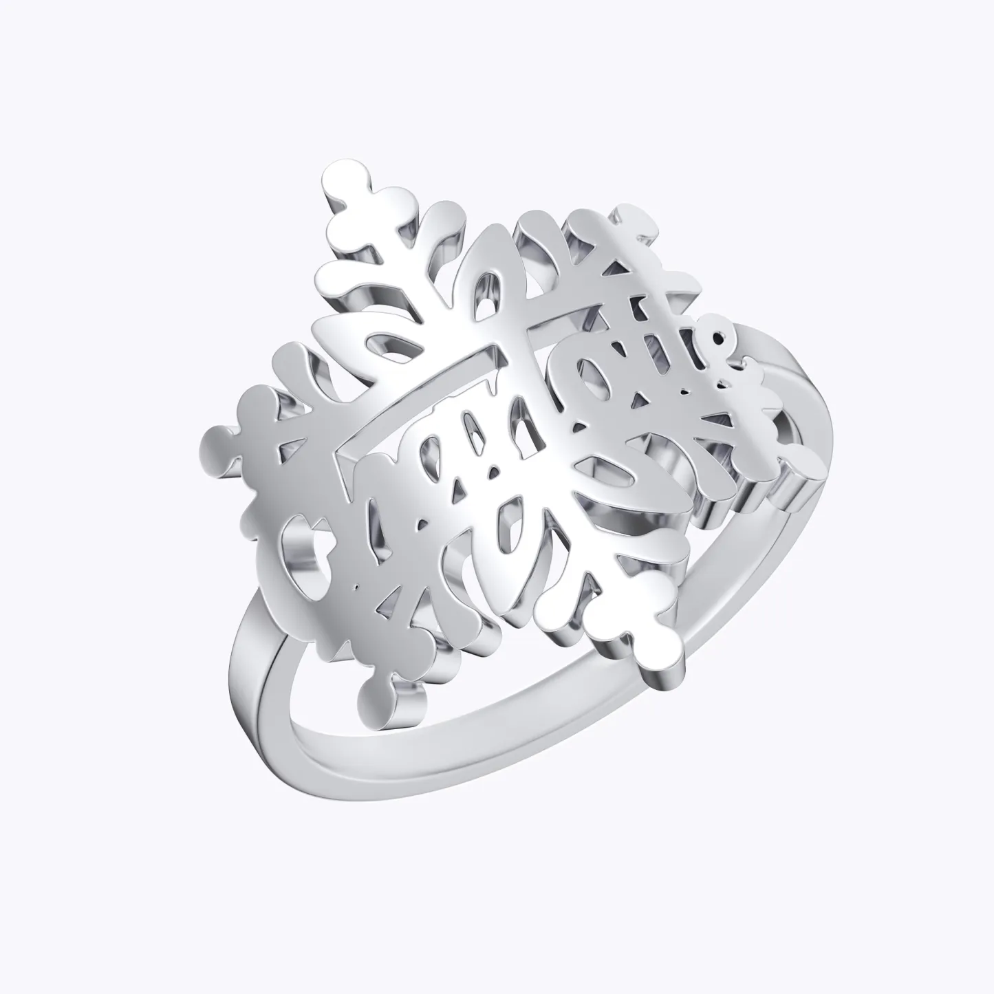Personalized Snow Snowflake Tree Name Ring