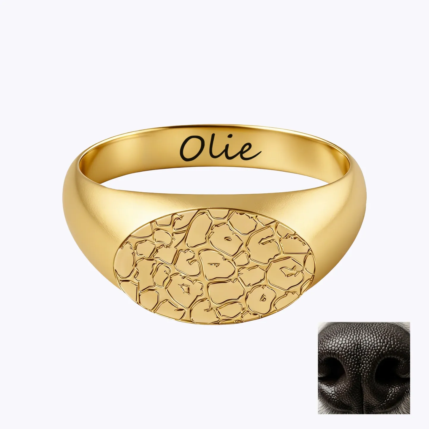 Custom Dog Cat Nose Print Rings with Name