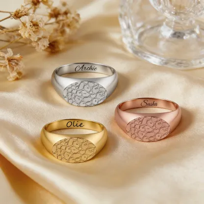 Custom Dog Cat Nose Print Rings with Name