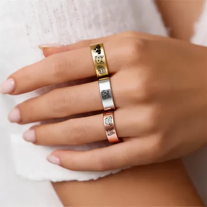 Custom 1-8 Pet Face with Name Ring