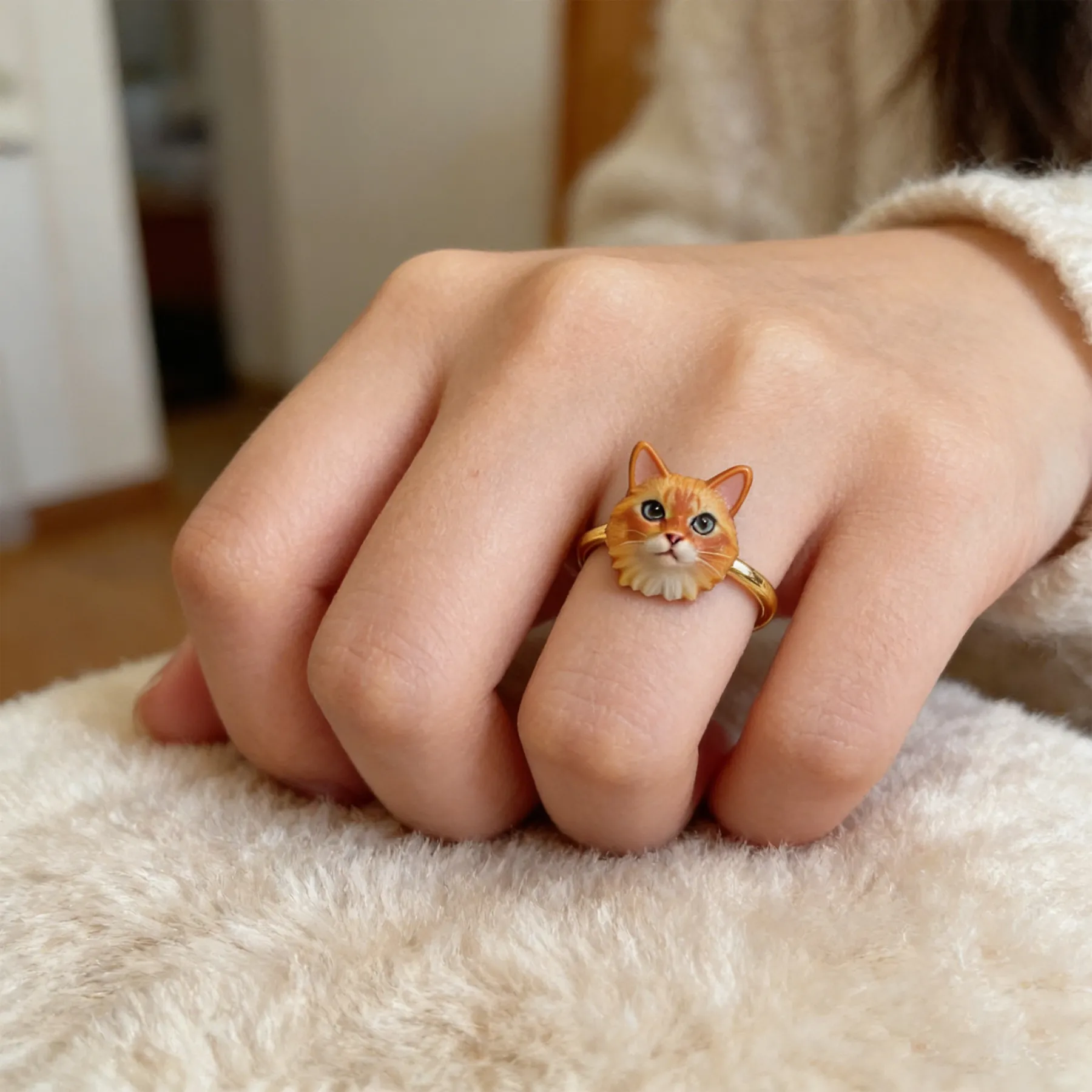 Personalized 3D Dog Cat Pet Photo Ring