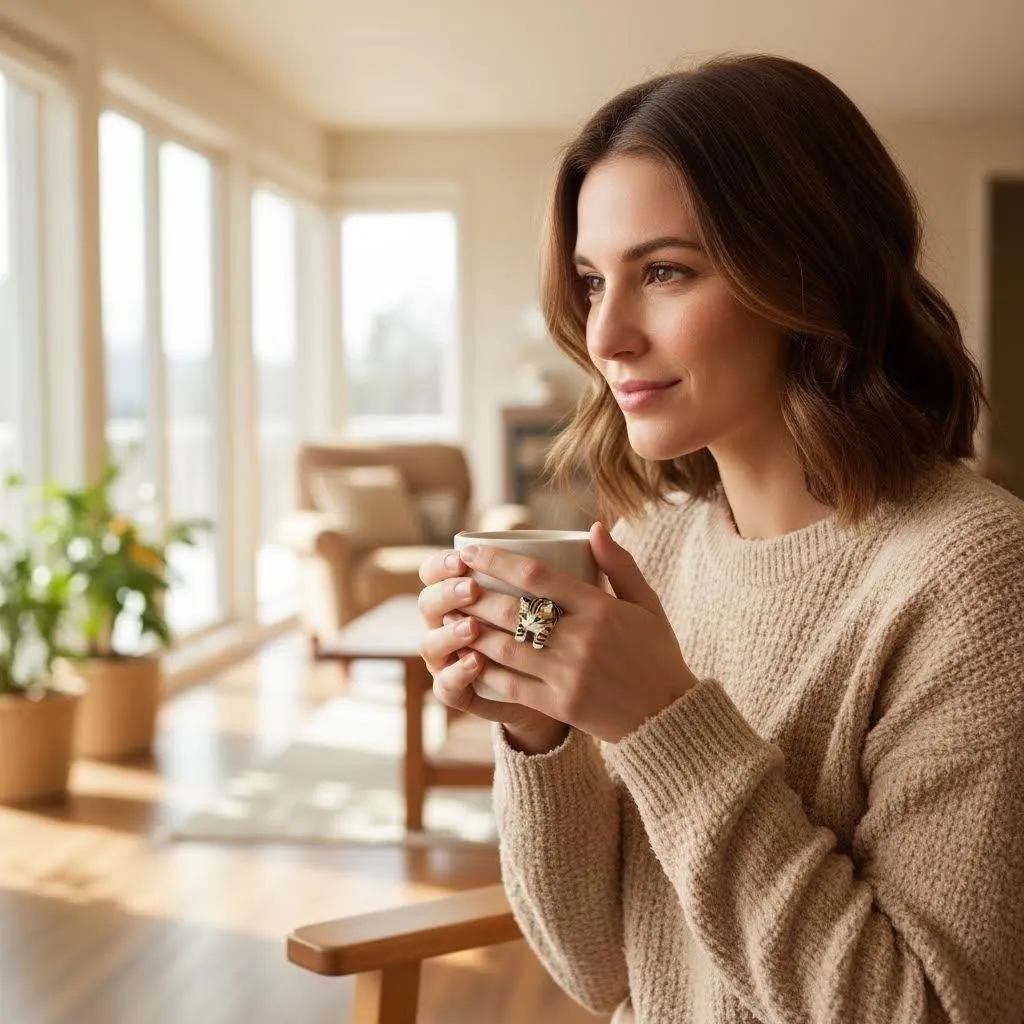 Custom 3D Handmade Ceramic Dog Cat Pet Full Body Ring