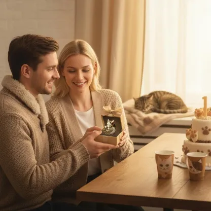 Custom 3D Handmade Ceramic Dog Cat Pet Full Body Ring