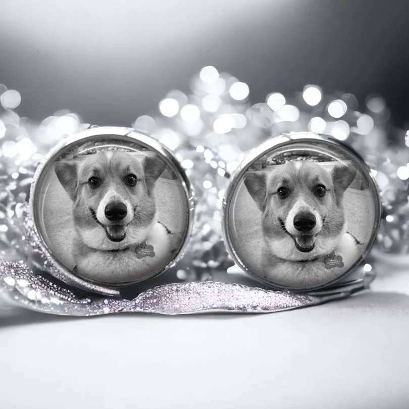 Custom Pet Face Colorful Photo Cufflinks