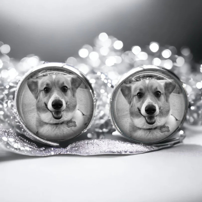 Custom Pet Face Colorful Photo Cufflinks