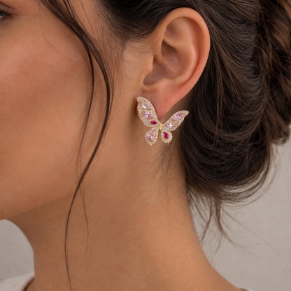 Flying Butterfly Stud Earrings
