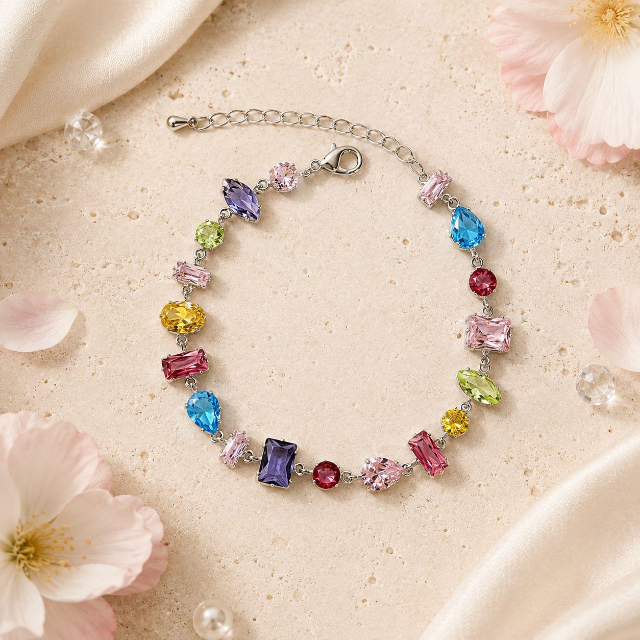Multicolor Irregular Zircon Bracelet